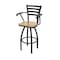 Holland Bar Stool Co Jackie with Arms 30 in. Swivel Bar Stool with Black Wrinkle Finish and Natural Maple Seat 415 - alternate 1